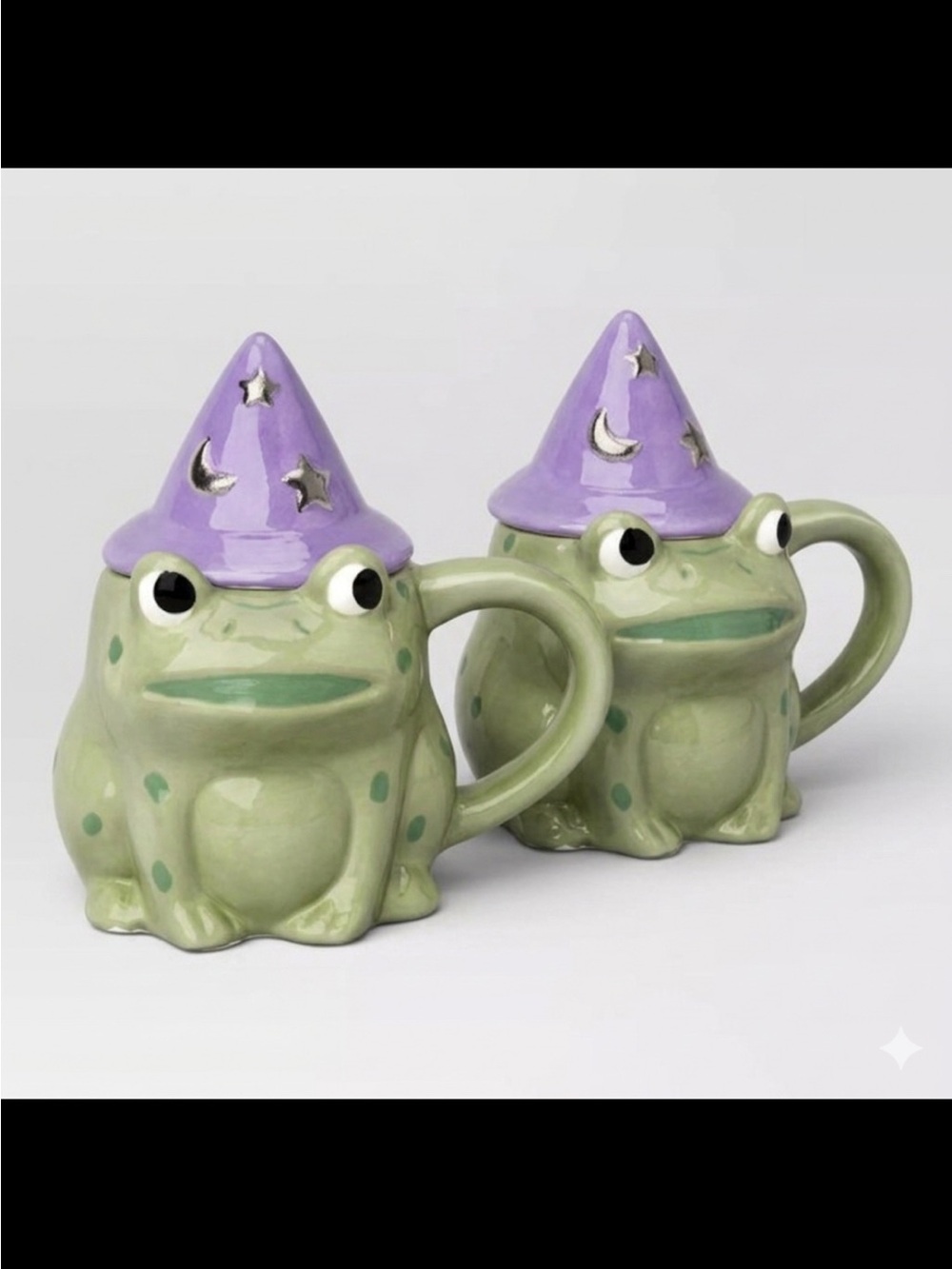 Hyde and EEK! Boutique Figural Frog Mug with Lid - 9oz (NEW) Set of 2